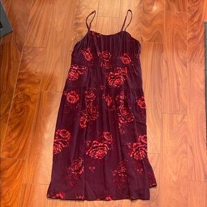 Old Navy Burgundy Floral Maxi Dress